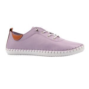 Lunar Womens/Ladies St Ives Animal Print Leather Soft Sneakers / Lilac